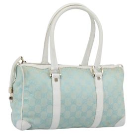 Borsa GUCCI GG Canvas Azzurro oro 000 0851 Auth ep14922