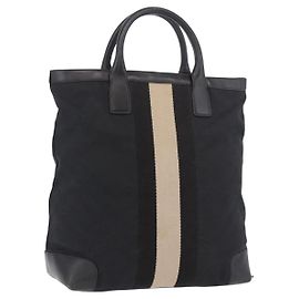 Borsa Tote GUCCI GG Canvas Sherry Line Nera 002 1098 Auth 187831