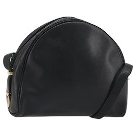 Borsa a Spalla Christian Dior in Pelle Nera e Oro Auth 187835