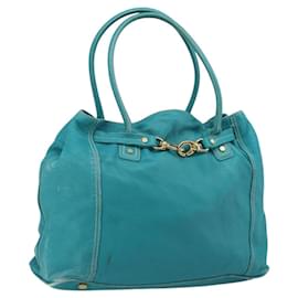 Borsa Tote CELINE in pelle blu e oro Autentica 189301 - Céline