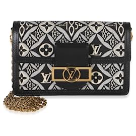 Carteira de corrente Dauphine em jacquard preto e azul Since 1854 Louis Vuitton