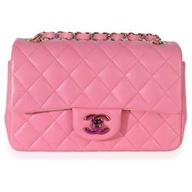 Bolso Chanel Pink Quilted Lambskin Rainbow Mini Rectangular Flap Bag