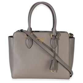 Prada Argilla Saffiano Soft Calfskin Small Top Handle Tote