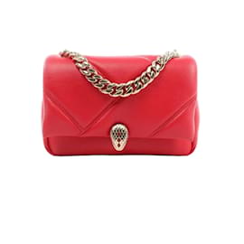 Bulgari Borsa a tracolla con catena in pelle BVLGARI Serpenti rossa