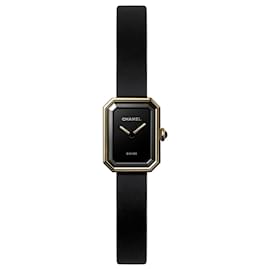 Chanel Premiere H6125 TI 750(YG) Rubber AT Schwarzes Zifferblatt Uhr