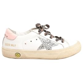 Sneakers Golden Goose Glitter Star Kids in Bianco x Rosa, Taglia 28 EU