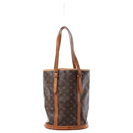 Borsa a tracolla Louis Vuitton Bucket GM Monogram Canvas Marrone M42236