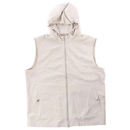 Autre Marque Eleventy Weste mit Kapuze und Reißverschluss in Beige, Größe 50 IT