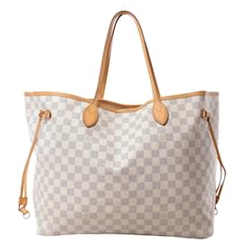 Borsa a spalla Louis Vuitton Neverfull GM Damier Azur Beige N51108