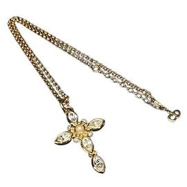 Collana con pendente a croce in oro Christian Dior