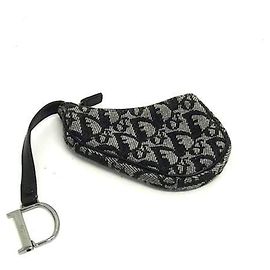 Monedero de lona negra Christian Dior Trotter