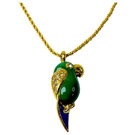 Collana Christian Dior Dior con motivo pappagallo e strass
