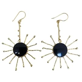 Dilip Jindal - Bijoux Couture - Black Onyx Sun Earrings - Autre Marque