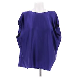 Top azul eléctrico en seda - Lanvin