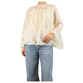 Zimmermann Blusa de encaje crema - talla UK 12