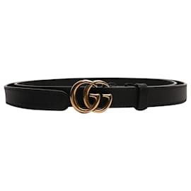 Schmaler Marmont Gürtel aus schwarzem Leder - Gucci