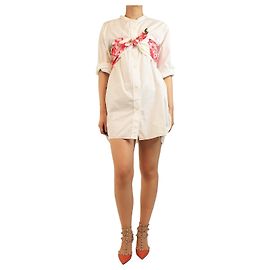 Dolce & Gabbana Top bandeau de amarre frontal con estampado floral rosa - talla UK 12
