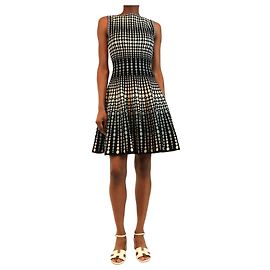 Alaïa Vestido sem mangas de bolinhas azul - tamanho UK 10