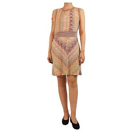 Missoni Vestido mini sin mangas de lurex naranja - talla UK 12