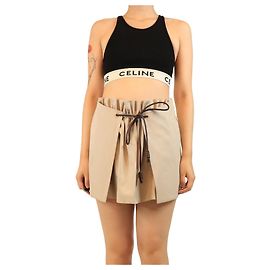 Céline Crop top negro de canalé deportivo - talla M