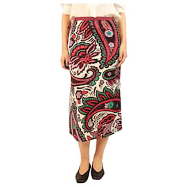 Multicolour printed midi skirt - size UK 8 - Autre Marque