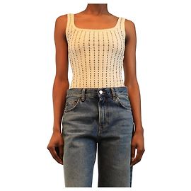 Attico Body Fade ecru com aplicações de cristais - tamanho UK 8