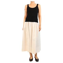 Staud Vestido midi sin mangas con contraste en blanco y negro - talla S