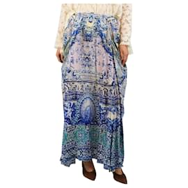 Camilla Falda larga azul con adornos - talla UK 10