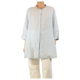 Fabiana Filippi Camisa con cuello de cuentas azul claro - talla UK 18