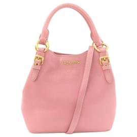 Bolsa de mão 2-Way em couro para mulher Miu Miu