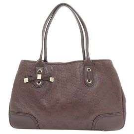 Gucci Tote Bag aus dunkelbraunem Leder