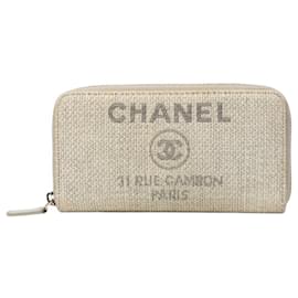 Chanel Deauville Line Long Wallet in Gray Tweed