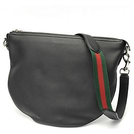 Borsa a tracolla in pelle nera Gucci Sherry Line