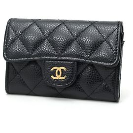 Chanel Matelassé Coin Purse in Black Grained Calfskin
