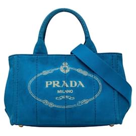 Borsa a mano in canapa con logo triangolo Prada