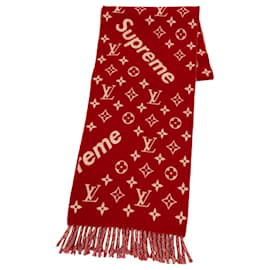 Sciarpa Stole in Lana e Cashmere con Frange Louis Vuitton x Supreme