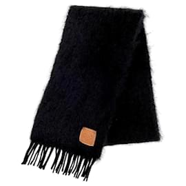Stola lunga in lana mohair Loewe nero