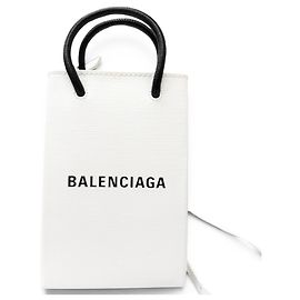 Borsa a tracolla porta telefono in pelle con logo Balenciaga