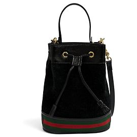 Borsa in pelle con bordi in scamosciato Gucci Sherry Line