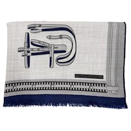 Stola in cashmere e seta Hermes Rectangle Lettre Equestre - Hermès