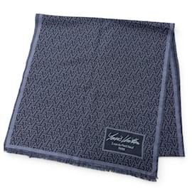 Stola Louis Vuitton in lana e seta blu navy