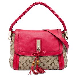 Gucci Beige GG Canvas Bella Flap Satchel