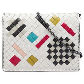Bottega Veneta White Nappa Intrecciato Abstract Wallet On Chain