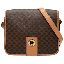 Celine Sac bandoulière en toile enduite Macadam marron - Céline