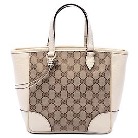 Gucci Bree Satchel aus beigem GG Canvas, kleine Größe