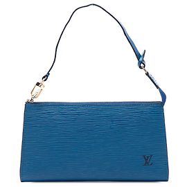 Louis Vuitton Pochette Accessoires in pelle Epi blu