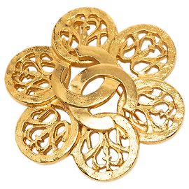Spilla Fiore Chanel Gold CC placcata oro