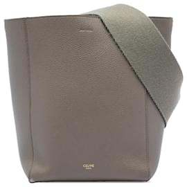 Borsa Celine Gray Small Soft Grained Calfskin Seau Sangle Bucket Bag - Céline