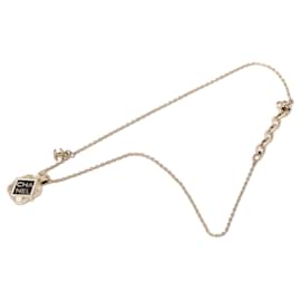 Collana con pendente Chanel Gold placcata oro con smalto e strass
