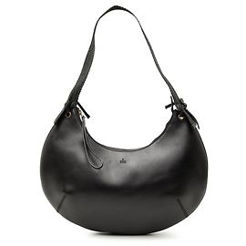 Borsa hobo a mezzaluna in pelle di vitello nera Gucci